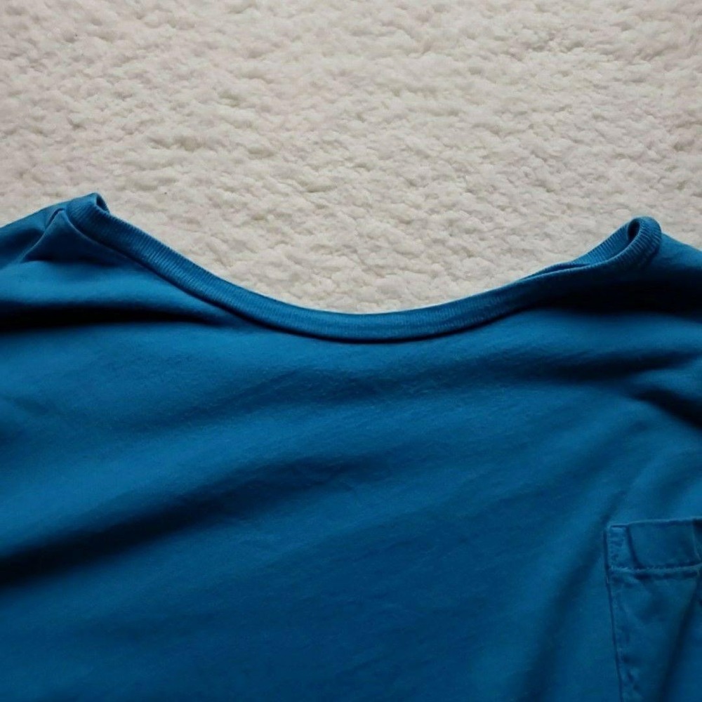 Polo Ralph Lauren Shirt Mens 2XL‎ Blue Crewneck Pocket Pony Logo Tagless Tee
